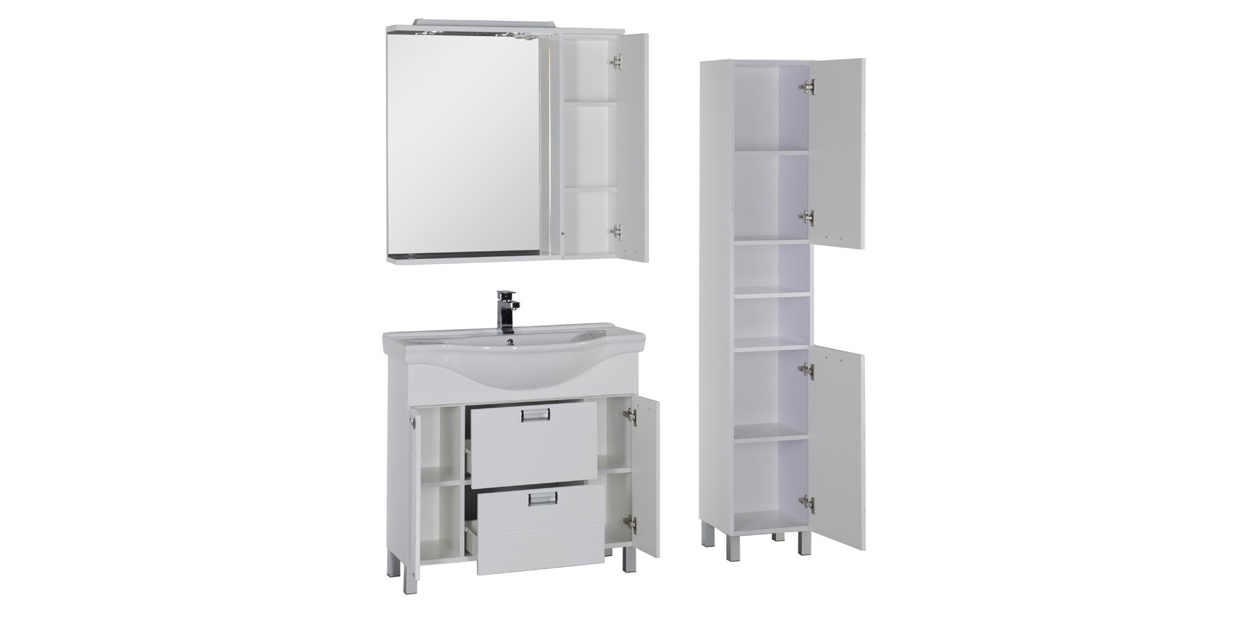 Комплект мебели Aquanet Сити 90 белый 00173432 - Вид №3