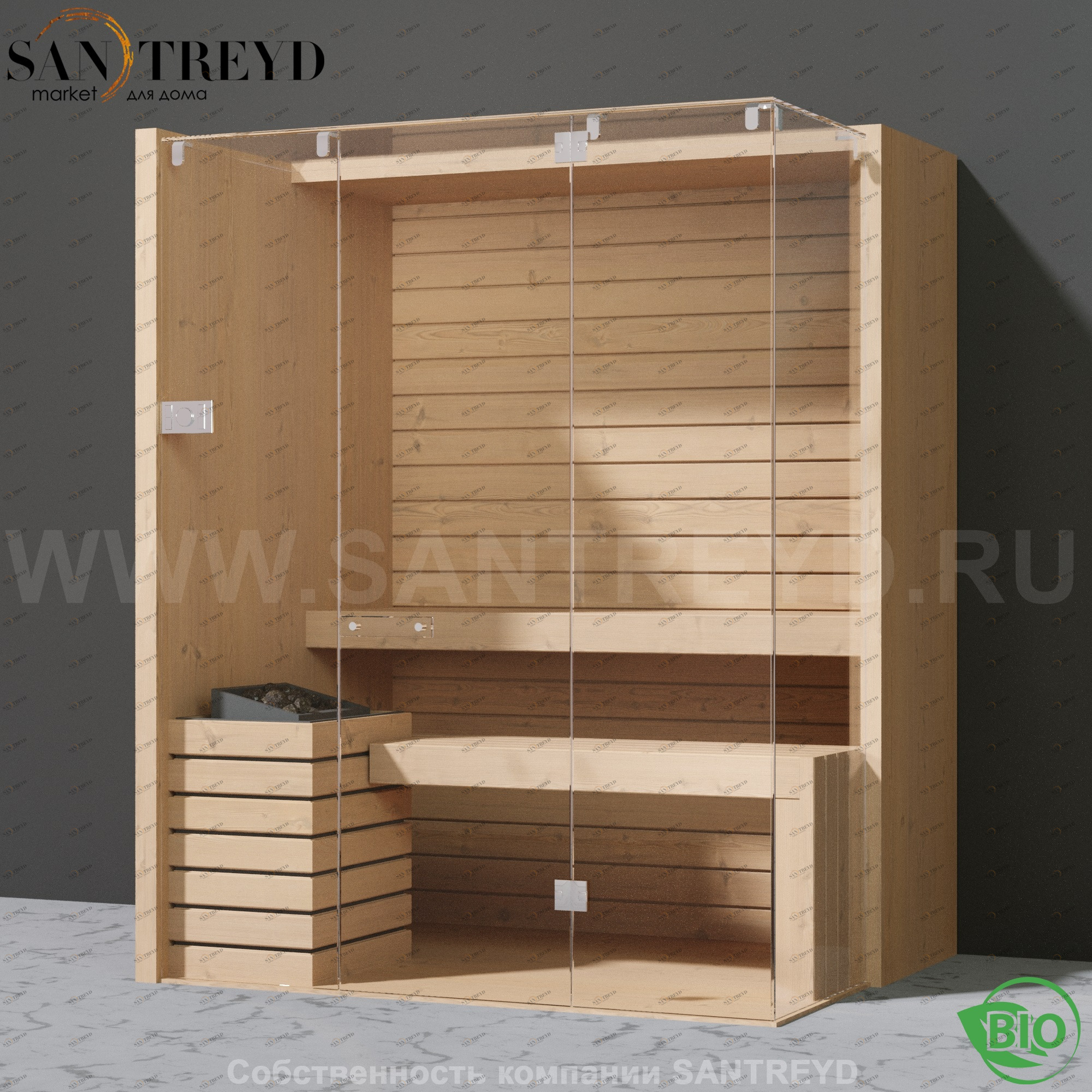 Effegibi SKY CORNER 45 BI55400023 Био-сауна. Мощность: 4,5 кВт макс. Размеры: длина 170 см, ширина 130 см. Отделка: канадский хемлок.