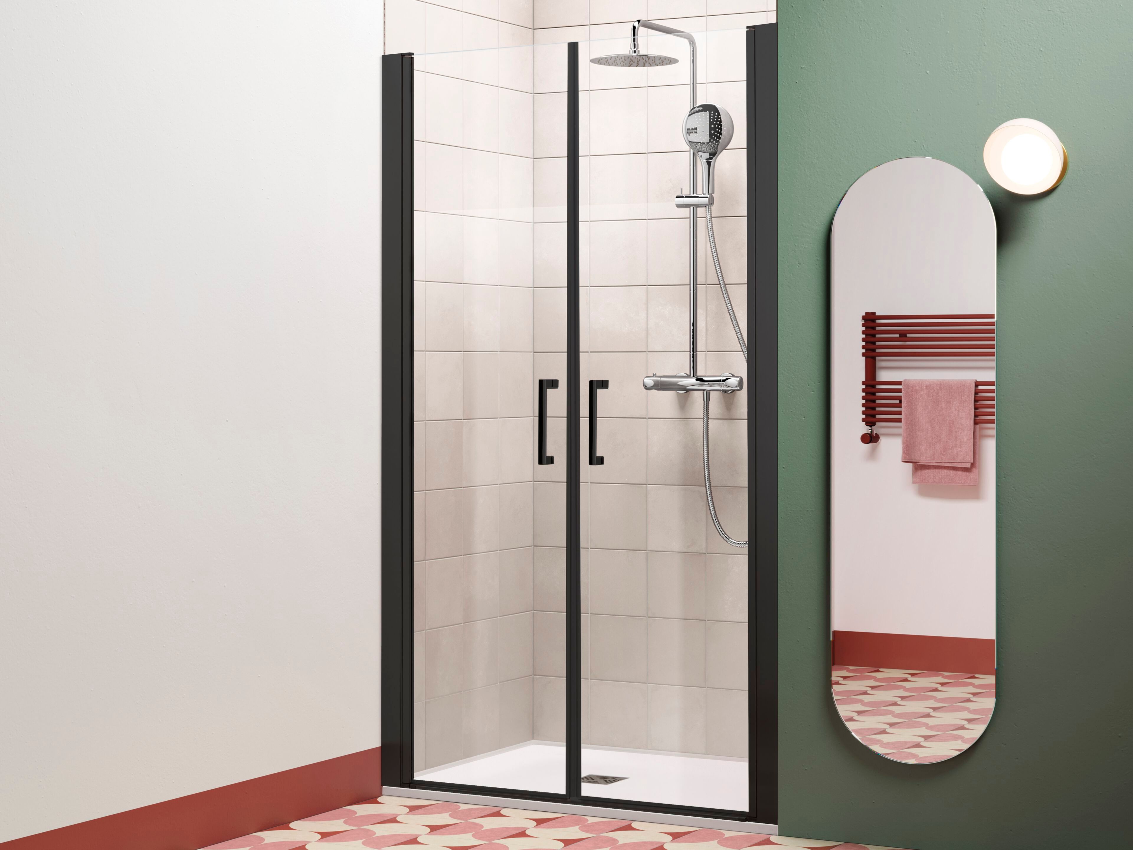 Алюминиевая и стеклянная нишевая душевая кабина с распашной дверью TAMANACO NSALOON ARCH-00078587