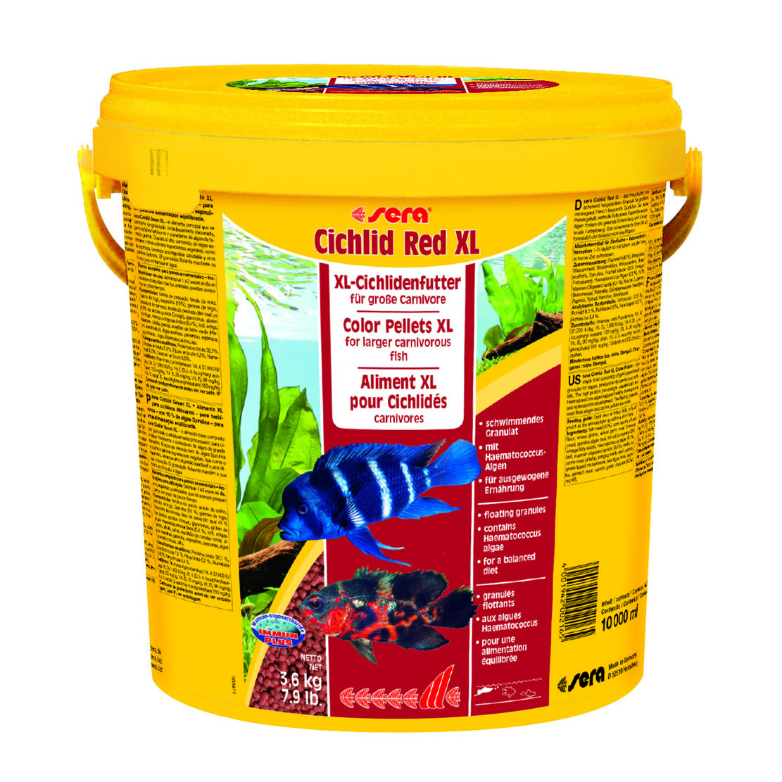 ПР0042134 Корм для рыб для цихлид крупных размеров Cichlid Red XL 10000мл (3,6кг) SERA 