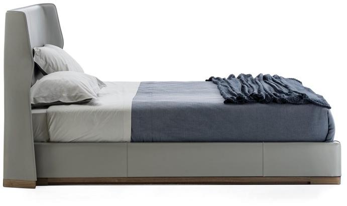 Frigerio Salotti Двуспальная кровать из кожи с мягким изголовьем sun-id-1482628 - Вид №1