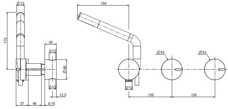 Quadrodesign Смеситель для ванны / душа из нержавеющей стали Q sun-id-1346225 - Вид №3