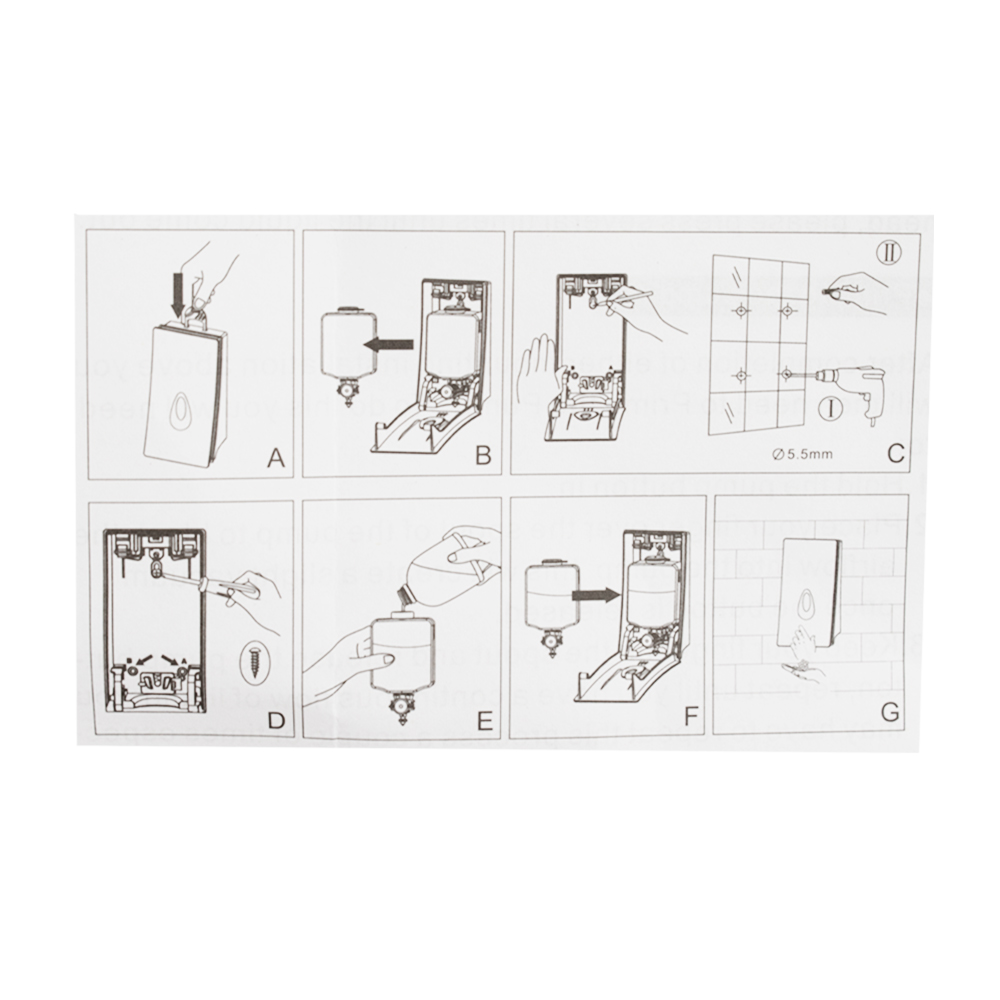 GFmark - Дозатор жидкого МЫЛА, универсальный, пластиковый, БЕЛЫЙ, с глазком - капля, 400 мл, код: 641  - Вид №7