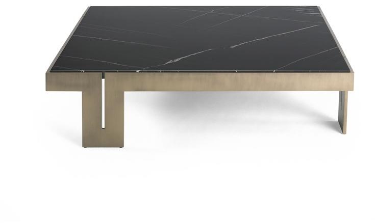 Gianfranco Ferré Home Низкий квадратный журнальный столик из мрамора и металла sahara noir District vii sun-id-1386026 - Вид №1