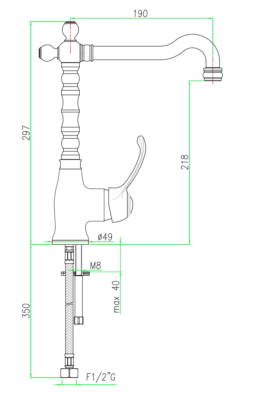 AU831802015 Смеситель для раковины Webert Aurora - Вид №1
