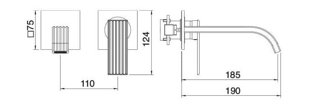 Латунь однорычажный настенный смеситель для раковины Rubinetterie Treemme ARCH-00105397 - Вид №2