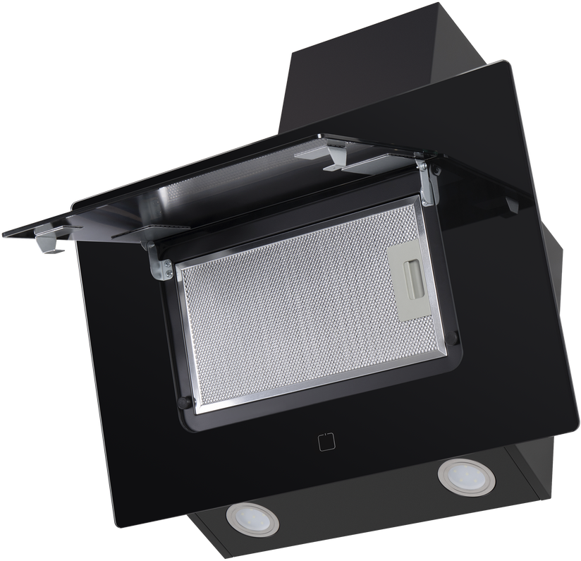 Elf 60 Glass Black Вытяжка / тип: наклонная, цвет: черный• управление: сенсорное• ширина, мм: 600• полная потребляемая мощность, вт: 102• количество скоростей: 3• максимальная производительность, м3/ч: 650• диаметр воздуховода, мм: 150• площадь кухни: до Santreyd  - Вид №6