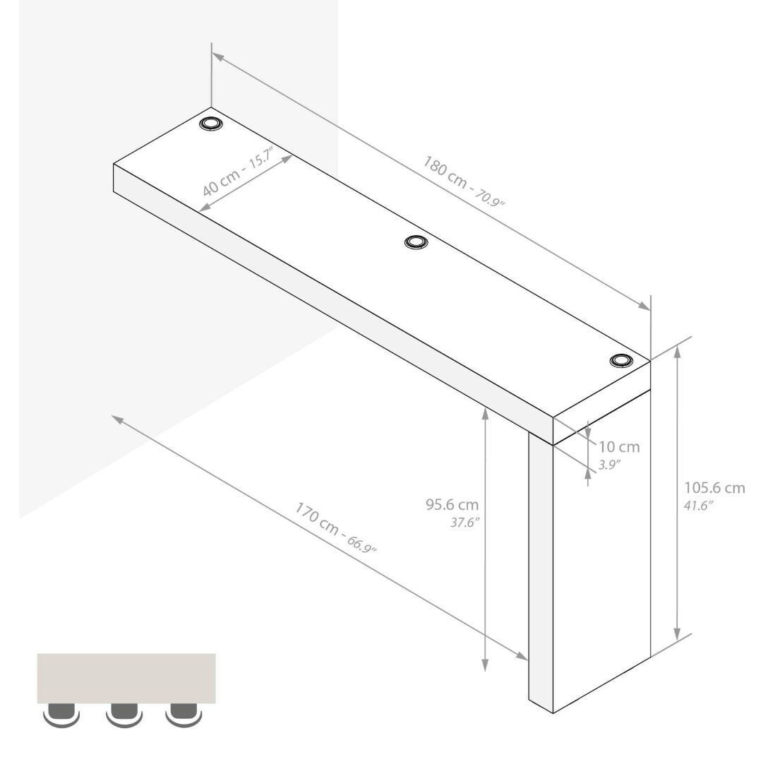 Высокий стол на полуострове в меламине с беспроводным зарядным устройством Mobili Fiver Evolution ARCH-00028433 - Вид №35