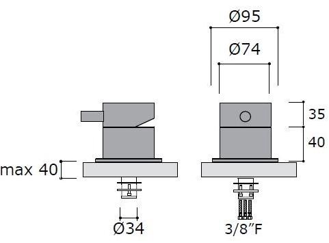 MINA Пульт дистанционного управления сверху из нержавеющей стали Dimensione74 sun-id-1490635 - Вид №3