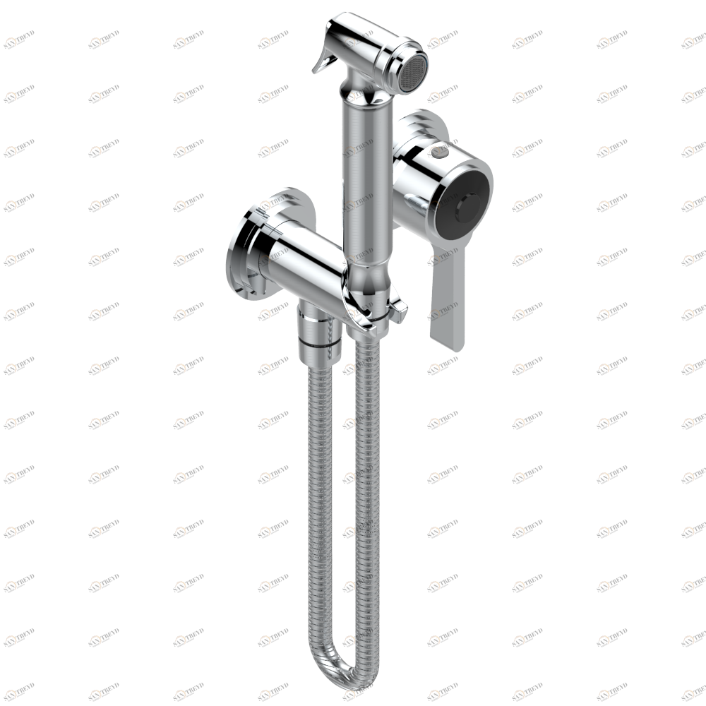 G2L-5840/MBG Комплект для душа, включающий смеситель, армированный шланг 1 м 25 см, ручной душ с курковым распылителем, выход из стены и предохранительный запорный клапан Thg-paris Faubourg - чёрный фарфор Хром G2L 5840/MBG A02 CAT.A