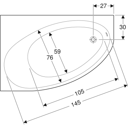657340000 Асимметричная ванна Geberit Renova Geberit  - Вид №7