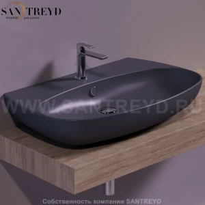 VI11ANTRACITEMATT Подвесная раковина настенная овальная Simas Vignoni черная