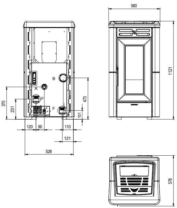 LA NORDICA EXTRAFLAME Канальный камин на гранулах с двумя отдельными выходами sun-id-1345768 - Вид №2