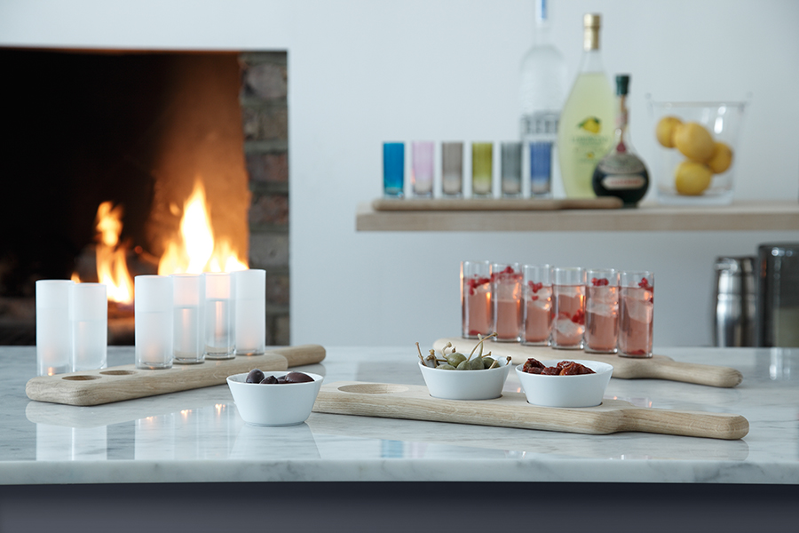 P216-08-517 Набор из 3 чаш на подставке paddle 40 см дуб LSA International  - Вид №4