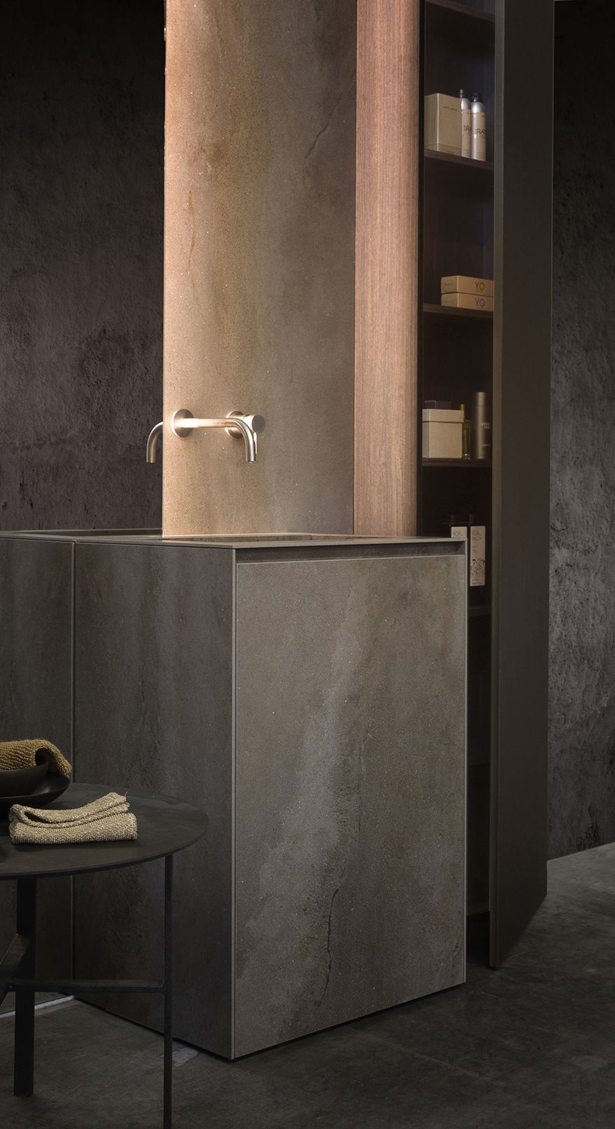 Напольная раковина из керамогранита со встроенной раковиной MODULNOVA Skill ARCH-00147499