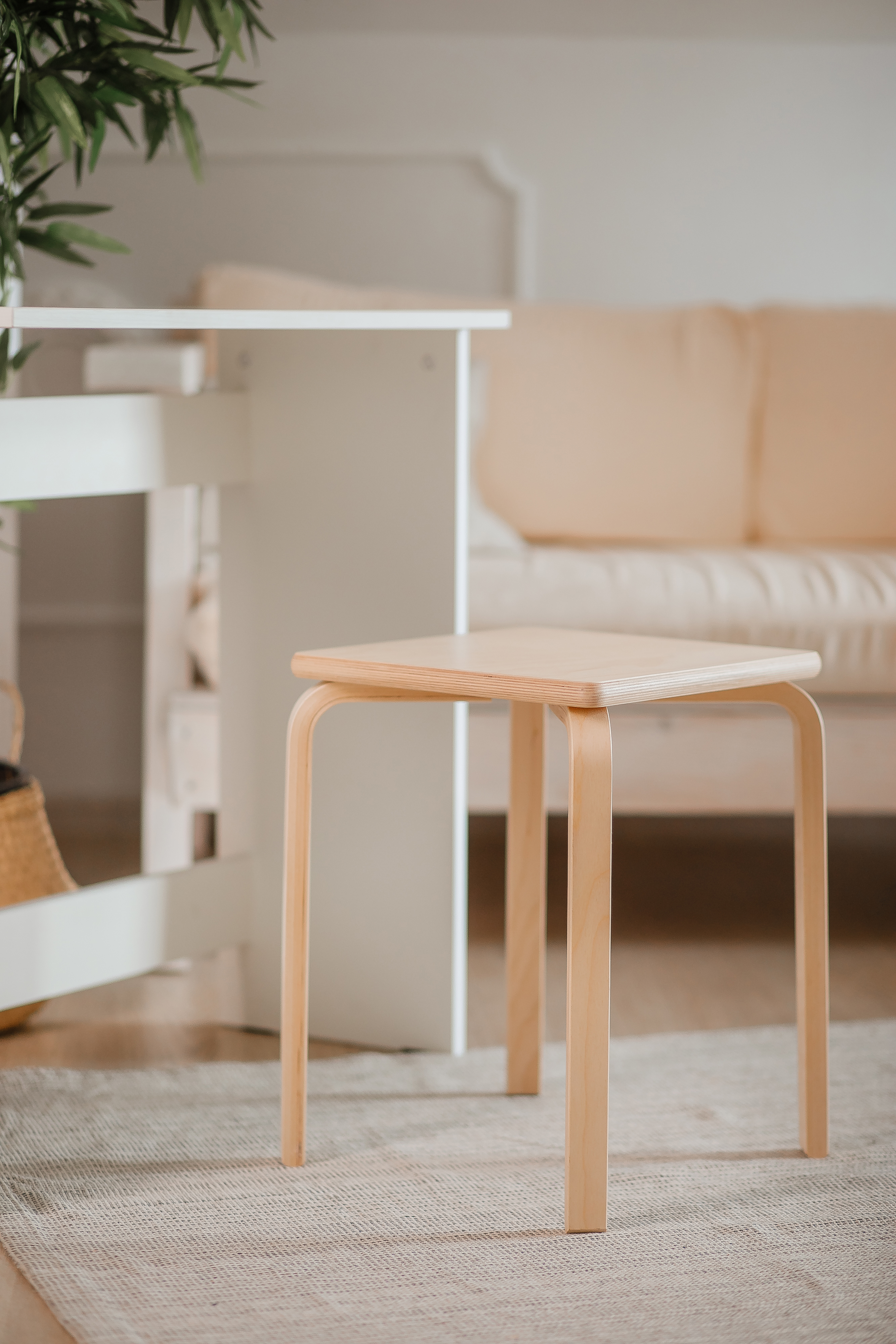 84758350 Табурет квадратный 45x43.5x40 см дерево с водным лаком STLM-0054698 Santreyd  - Вид №9