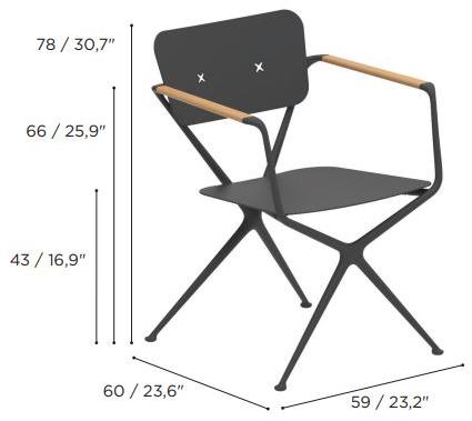 Royal Botania Садовый стул с подлокотниками Exes Exs55 - Вид №8