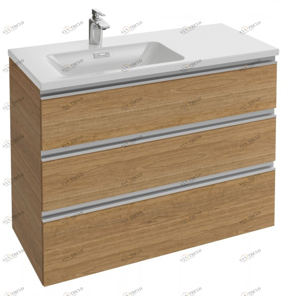 EB2045-RA-N18 Мебель под левостороннюю раковину-столешницу 100 см, 3 выдвижных ящика, встроенные ручки Jacobdelafon VOX Santreyd