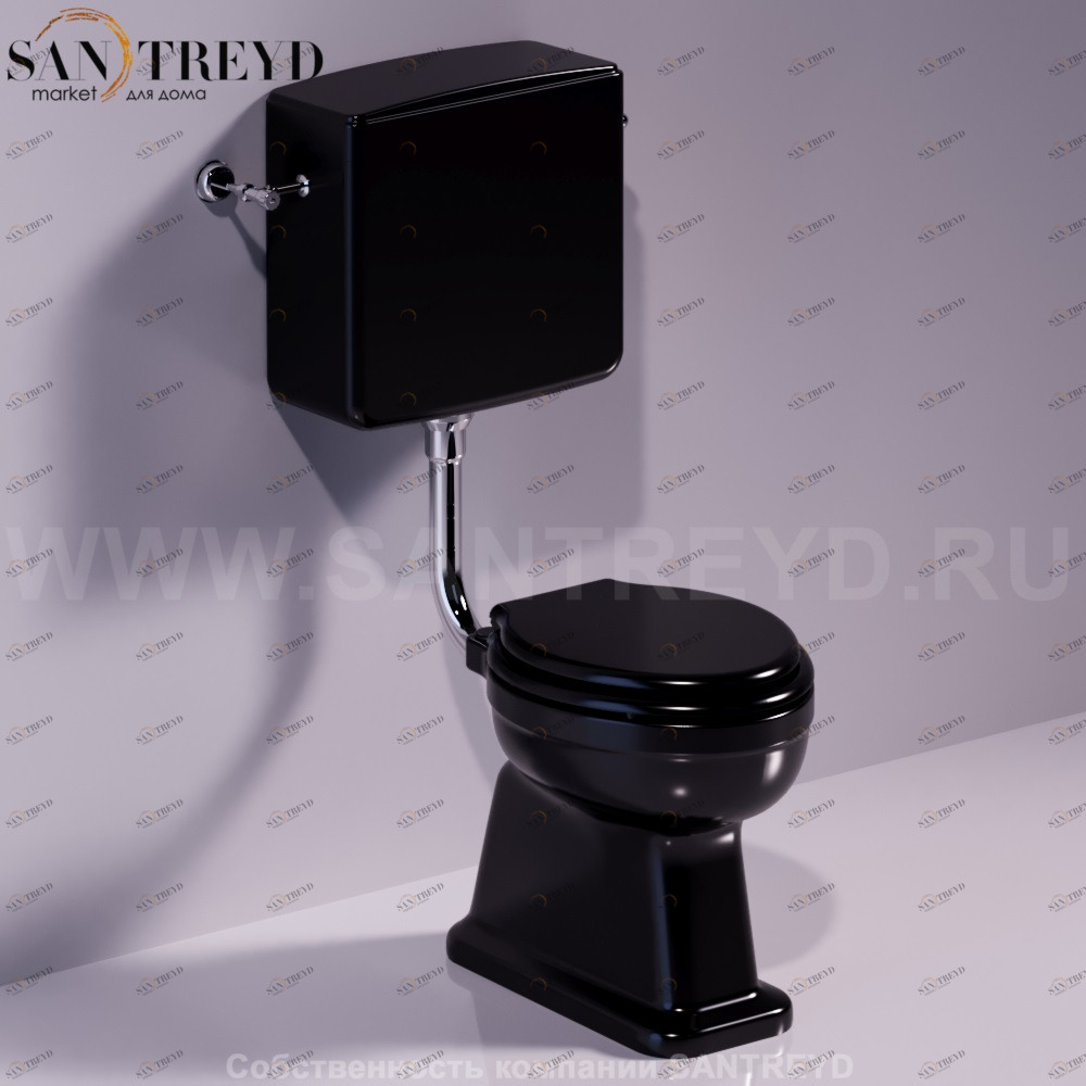 LO901NERO Компакт унитаз с бачком Черный Simas Londra Италия