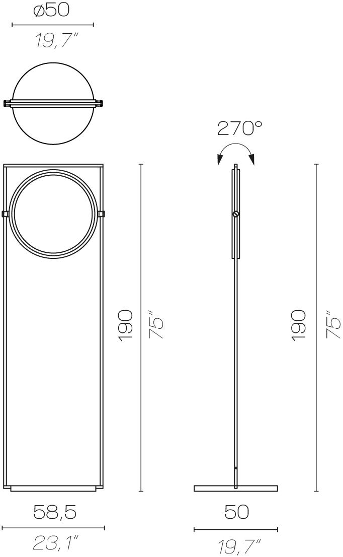 Contardi Регулируемый светодиодный торшер Dorian sun-id-1443327 - Вид №11