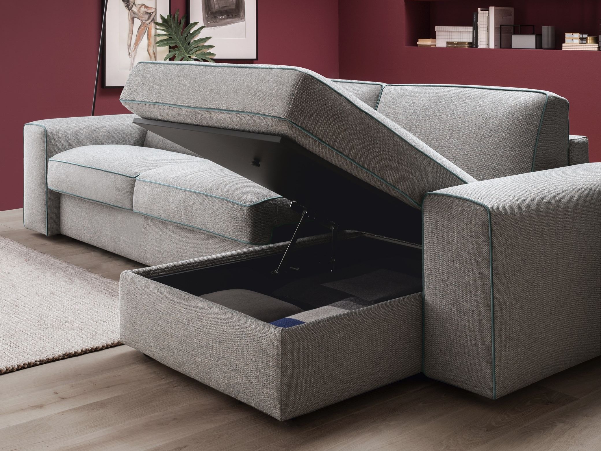 Двуспальный диван-кровать из ткани с полуостровом Felis Day &amp ARCH-00097456 - Вид №4