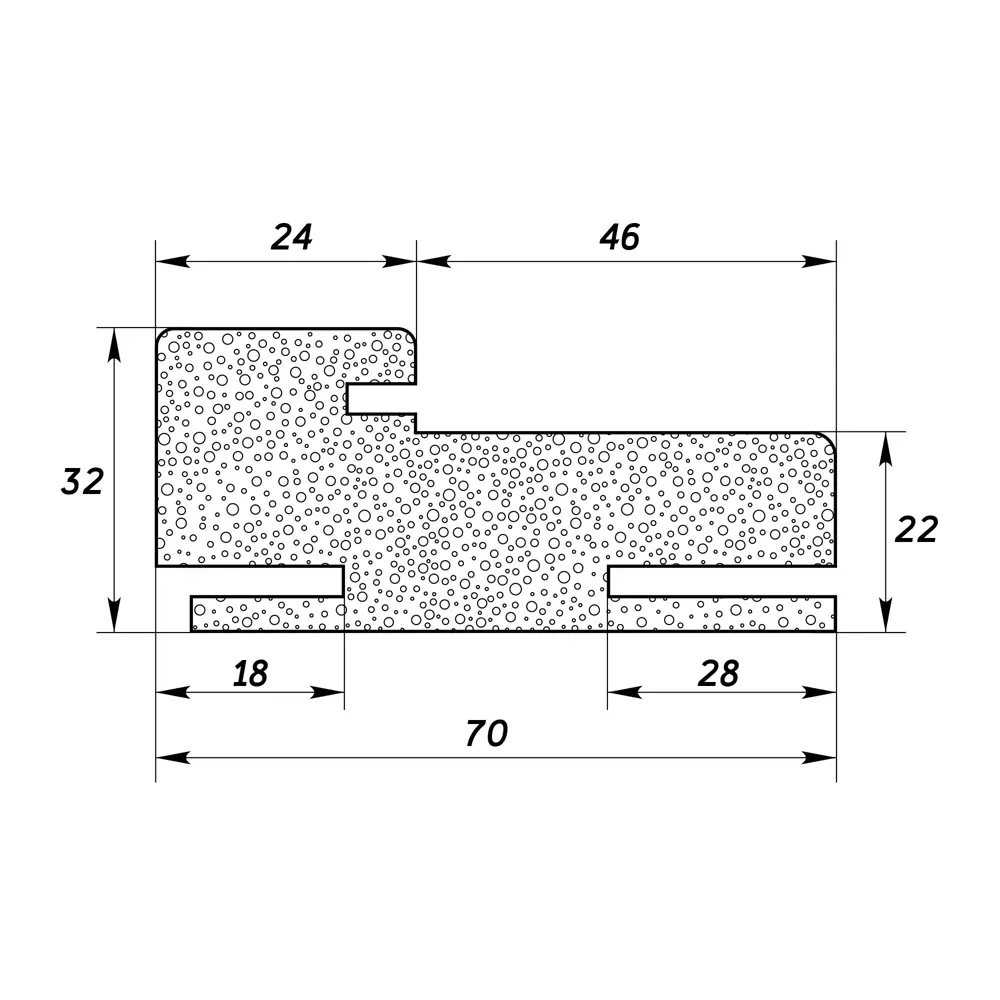 Дверная коробка Паудер телескопическая 2070x70x32 мм Hardflex цвет коричневый KREAFORTA STLM-2123392 - Вид №2