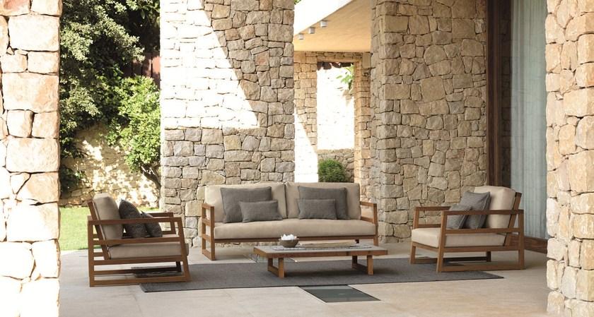 Talenti 3-х местный тканевый садовый диван Alabama iroko Aladiv - Вид №1