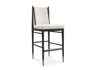 Высокий тканевый стул со спинкой