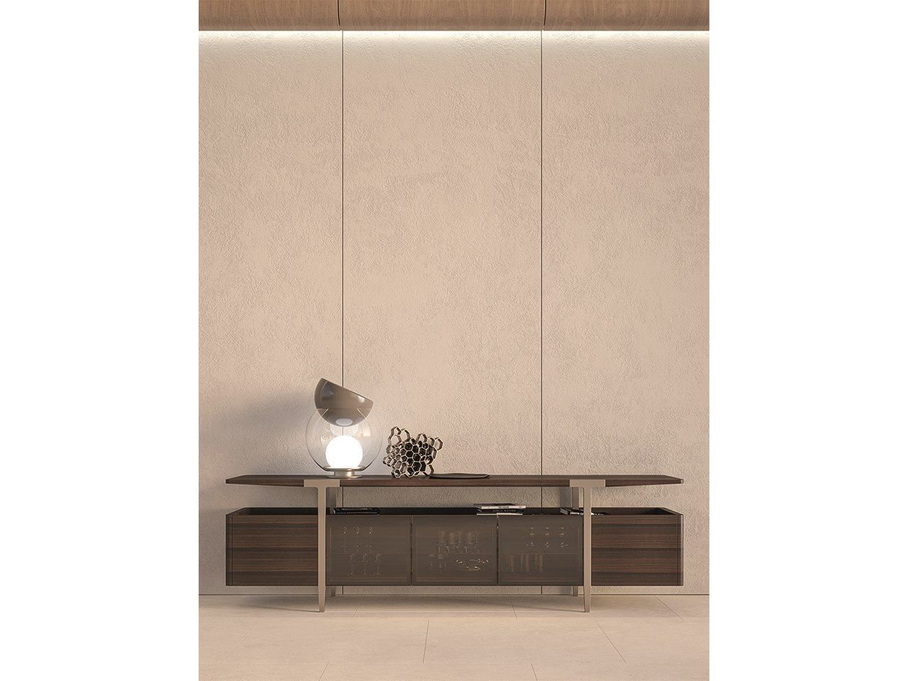 Шкаф из дерева и стекла с распашными дверями Turri Domus ARCH-00004071 - Вид №1