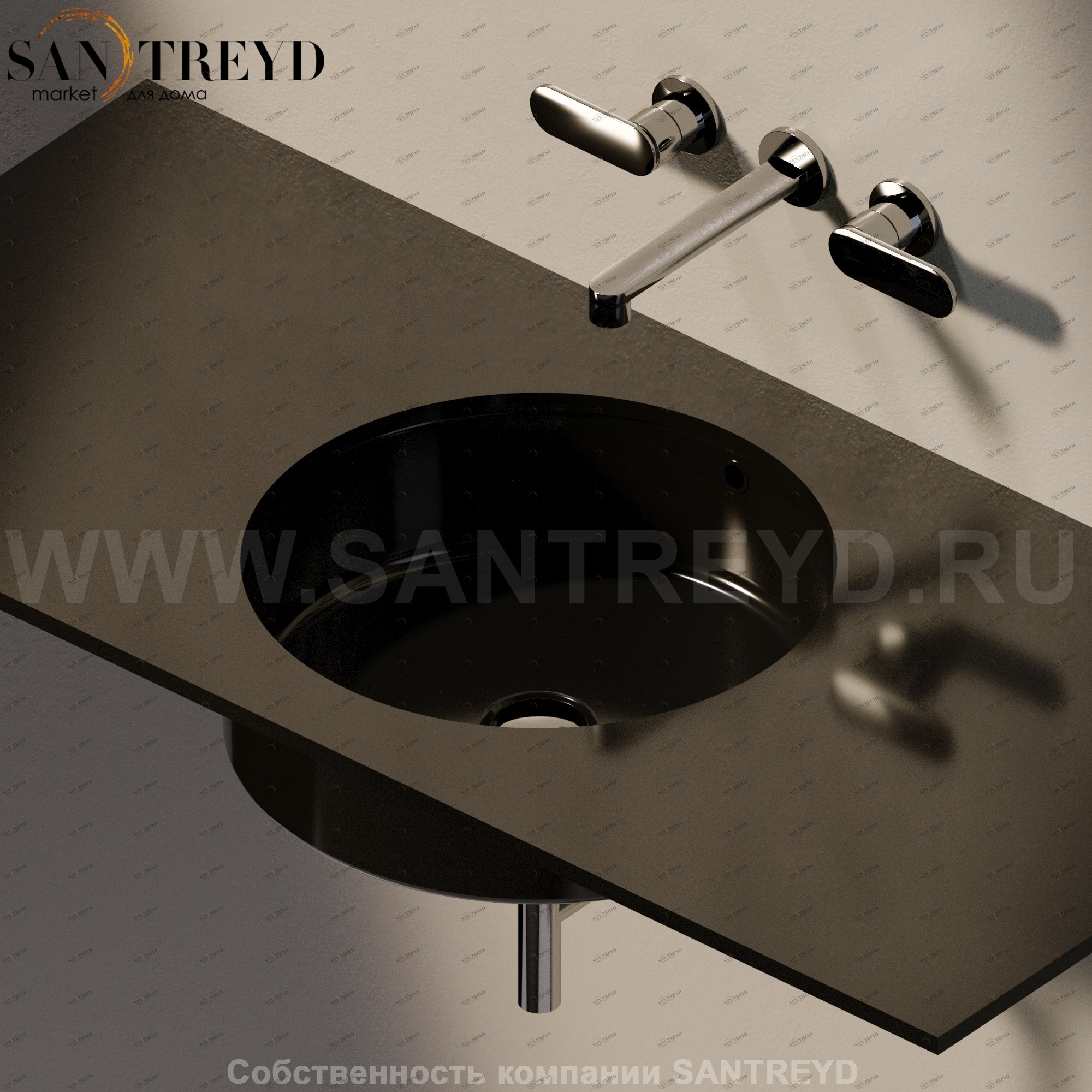 50579017 Накладная раковина под столешницу  круглая Ceramica Flaminia Twin