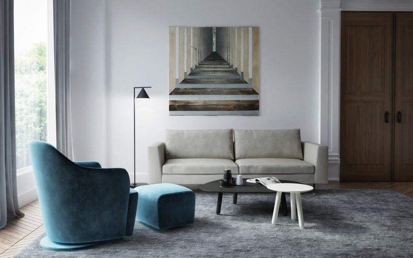 Huppé Вращающееся кресло-качалка из ткани с подлокотниками Adelaide L5705 HUPPE - Вид №1