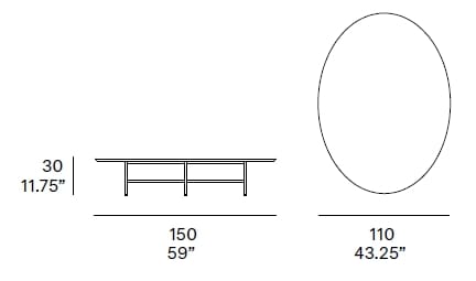 Низкий овальный садовый столик в Dekton® EXPORMIM ARCH-00038610 - Вид №3