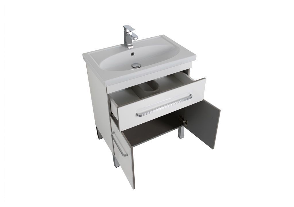 Мебель для ванной Aquanet Сиена 70 белый (напольный 1 ящик 2 дверцы) 00196500 - Вид №3