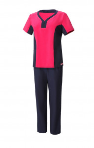 4958601 Костюм Шарм темно-синий с фуксией  Медицинская одежда размер 44