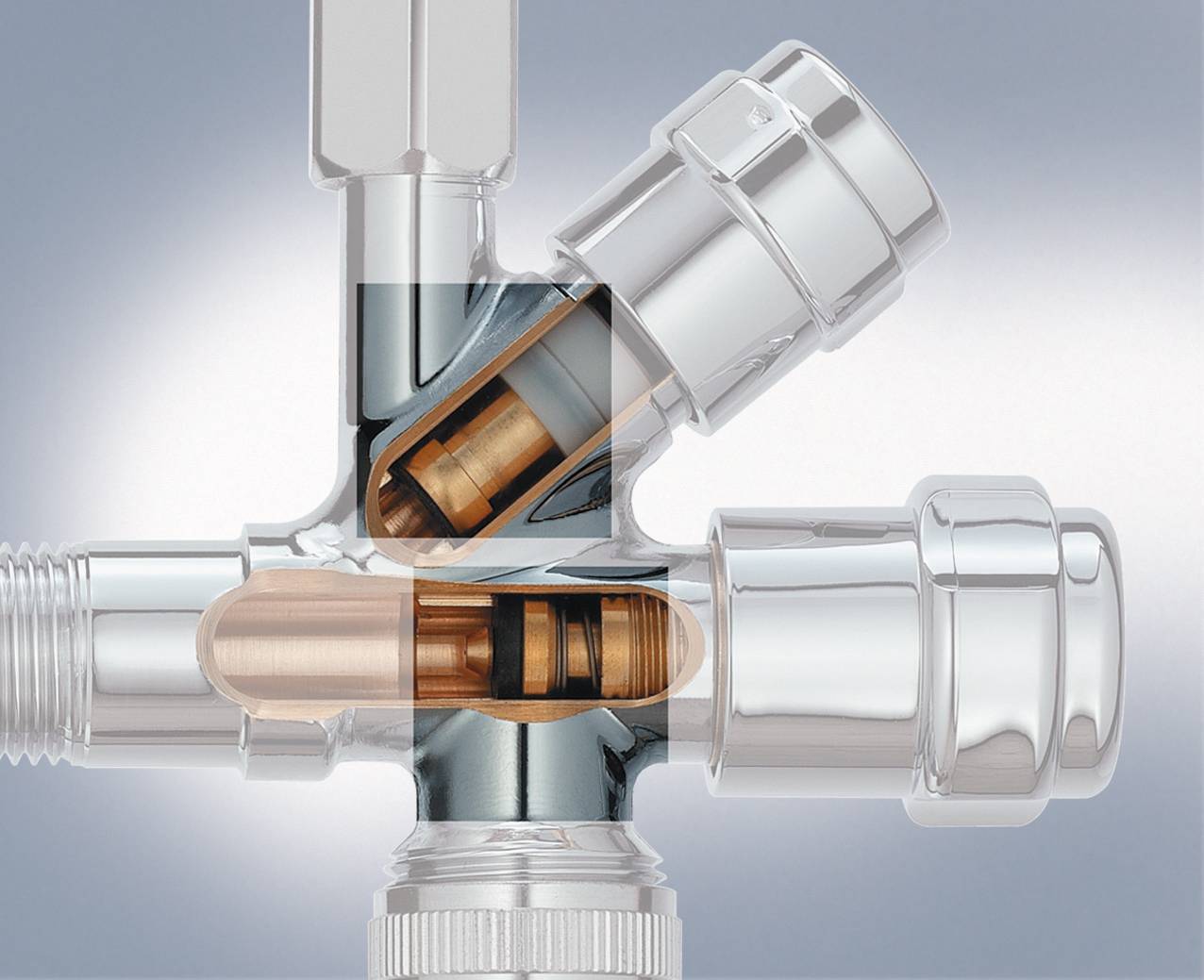 Вентиль угловой GROHE комбинированный 1/2″-3/8″ для подключения смесителей, хром (41073000) Spare Parts