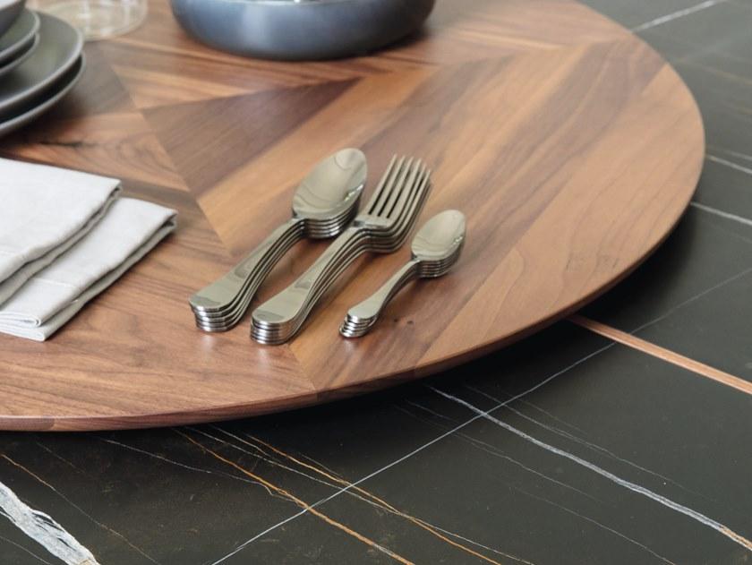 Porada Круглый стол из ореха с мраморной вставкой Iron sun-id-1416590 - Вид №1