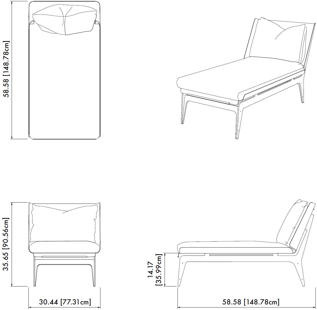 GABRIEL SCOTT Мягкая кушетка из ткани Boudoir sun-id-1344557 - Вид №5