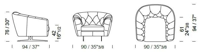 Кожаное кресло с подлокотниками Borzalino New Kap ARCH-00137869 - Вид №2