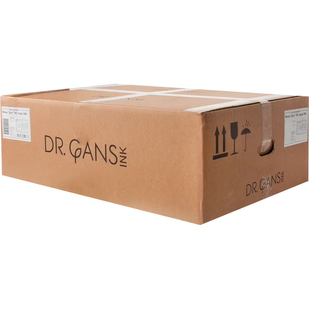 Мойка врезная DR.GANS Дуэт прямоугольная 76х50 см глубина 20 см нержавеющая сталь мрамор цвет бежевый STLM-2100709 - Вид №4