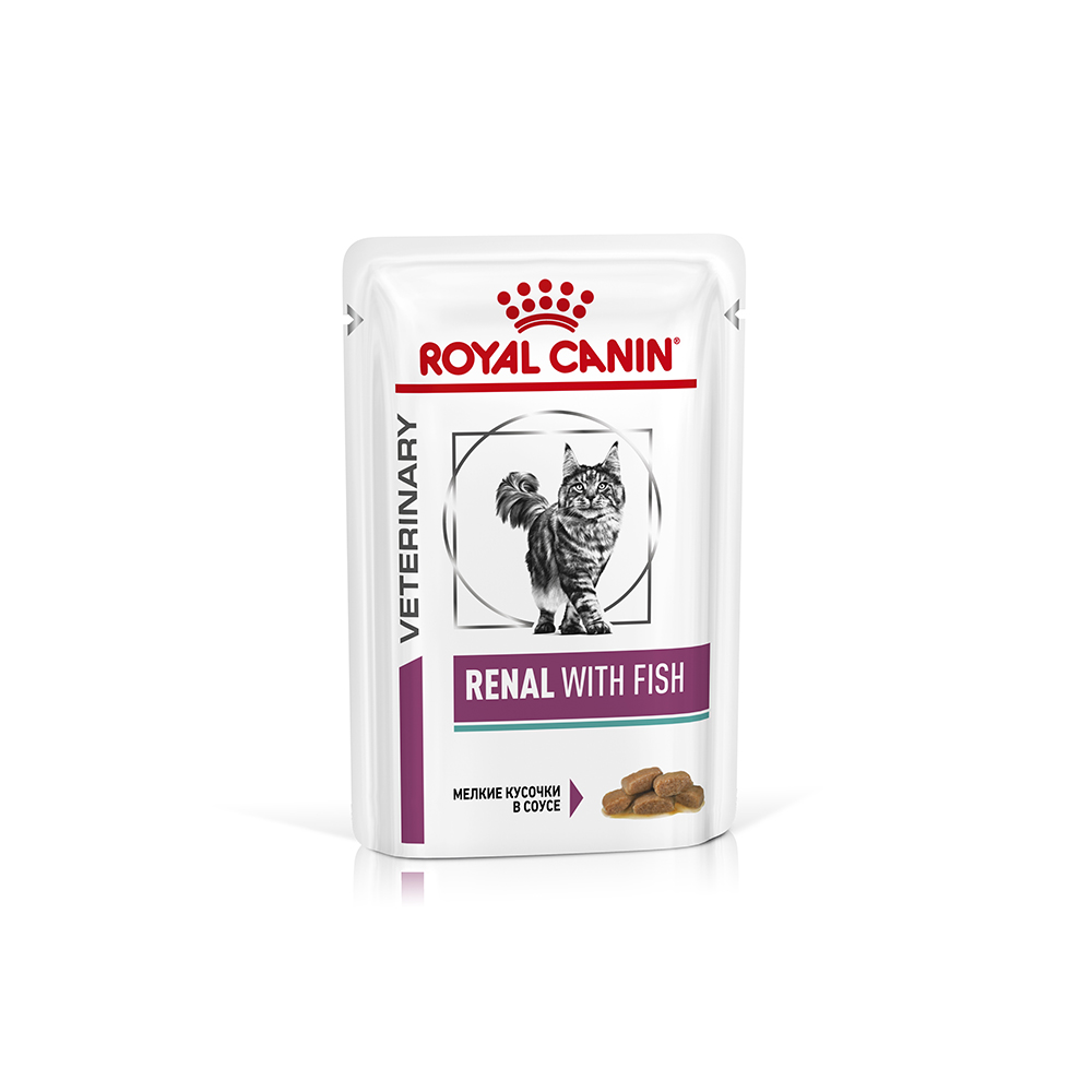 Т0040066 Корм для кошек Vet Diet Renal при почечной недостаточности рыба пауч 85г ROYAL CANIN 