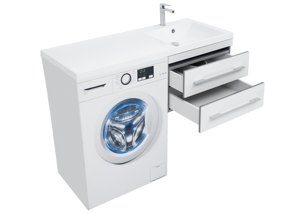 Тумба с раковиной Aquanet Верона 120 R белый (подвесная, 2 ящика) 0017666700239568 - Вид №7