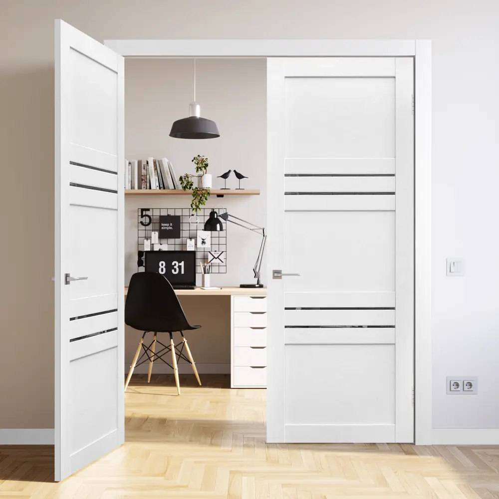 Комплект двери Artens Флай глухая 80x200 см Hardflex белый с добором 200 мм STLM-2127453 - Вид №2