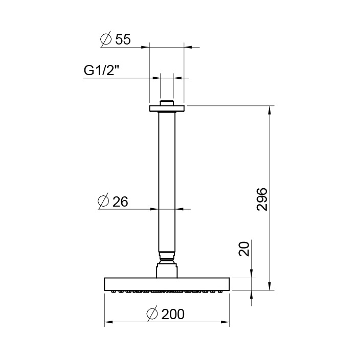 AC0940010METAL Верхний душ , золото Webert Comfort - Вид №1