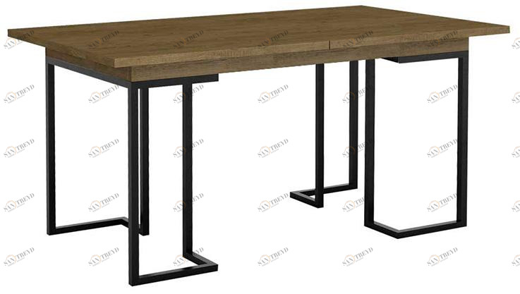 1752 Стол раскладной обеденный Loft 160 Дуб табак R-HOME 4003604h_Табак