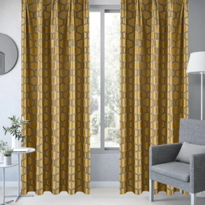 Штора на ленте Inspire Isla 140x260 см цвет желто-серый 88311225 STLM-2194420