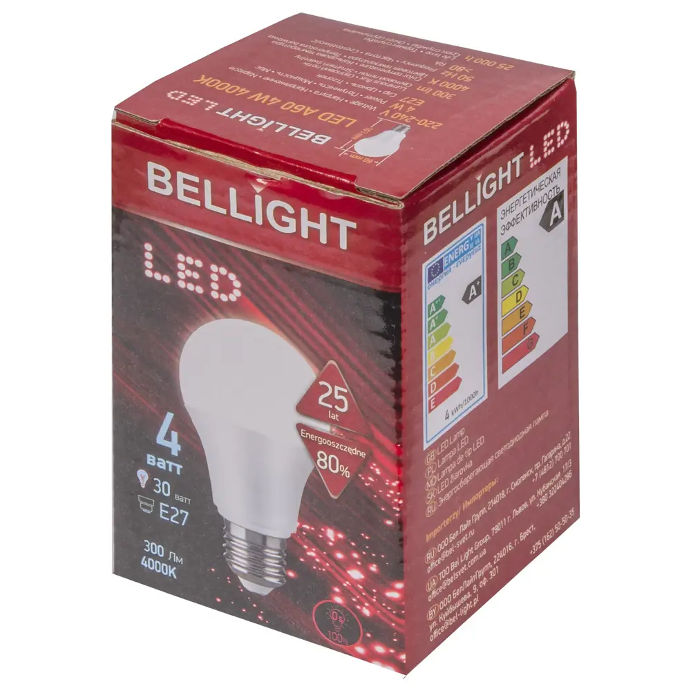 Лампа светодиодная Bellight E27 4 Вт 300 Лм свет дневной STLM-2167841 - Вид №1