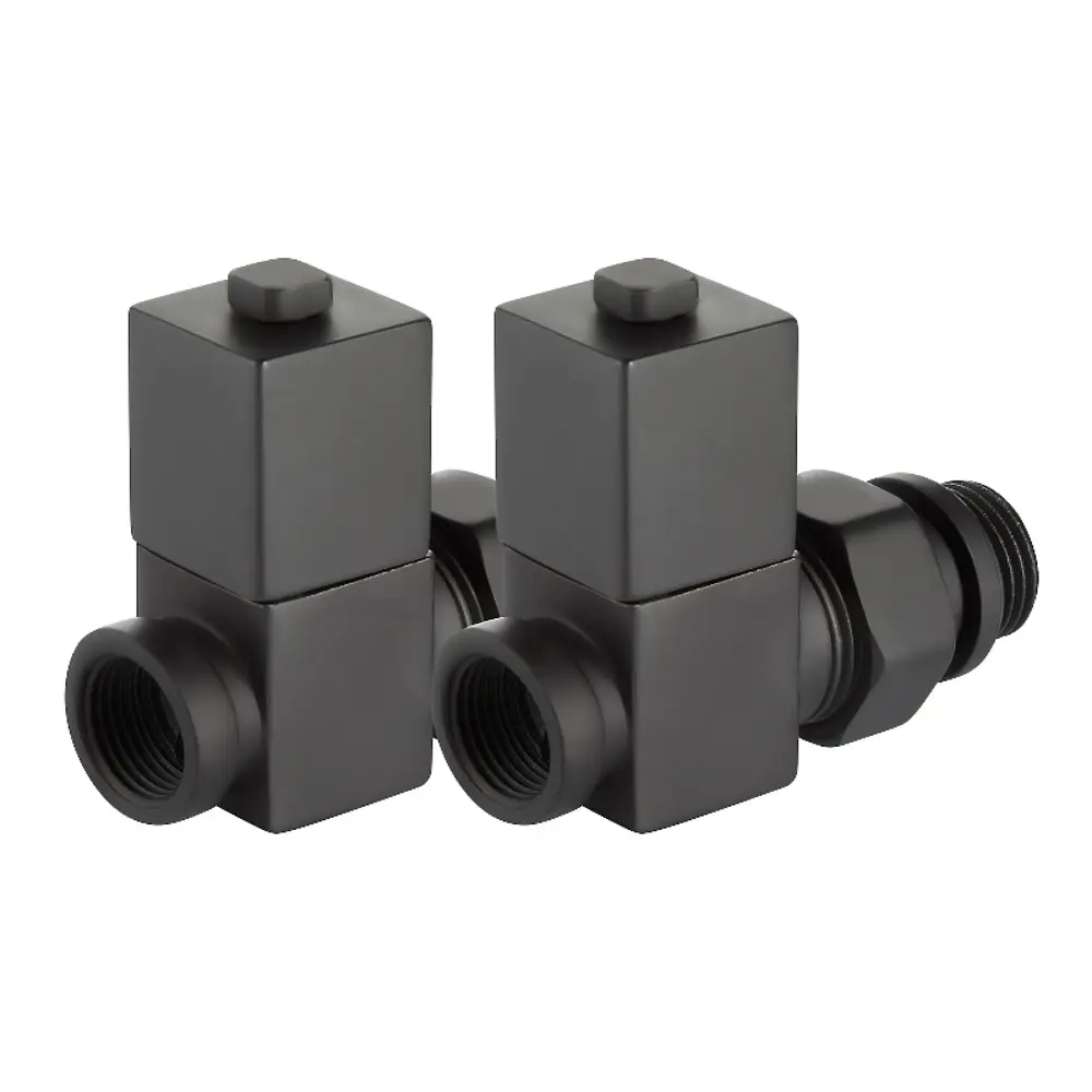 Набор вентилей для радиатора Royal Thermo Cube 1/2" прямой цвет черный 89353150 STLM-2003131  - Вид №5