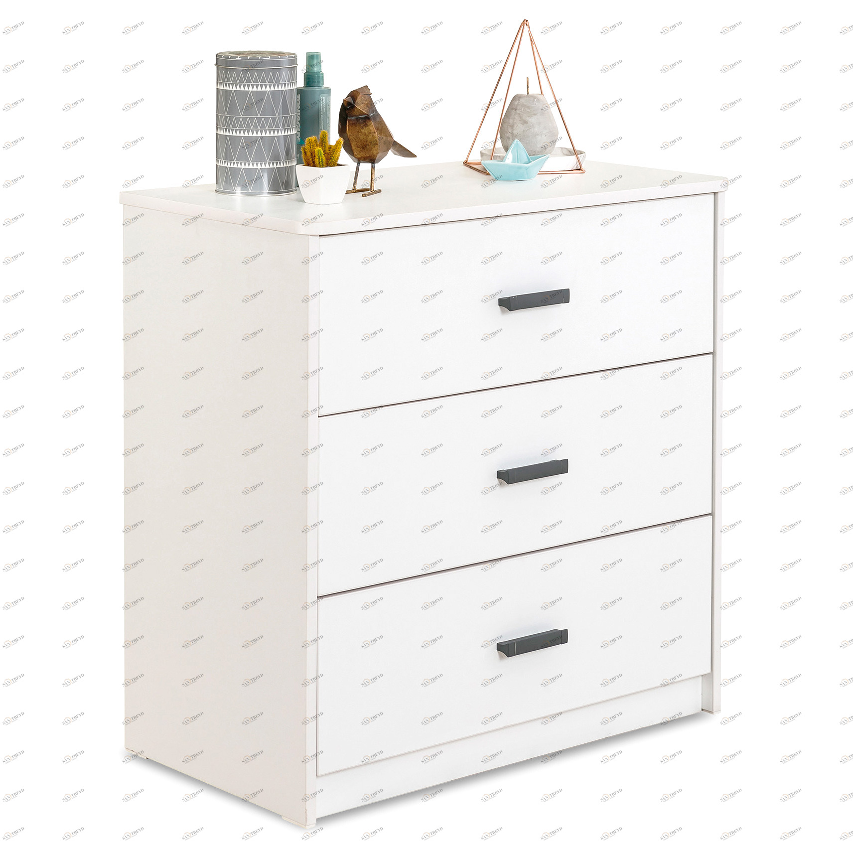 Комод с 3 ящиками белый White CILEK WHITE 00-3832257 Белый Santreyd 
