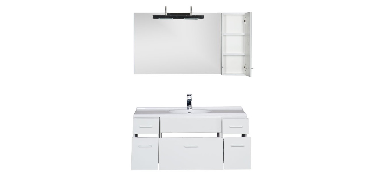 Комплект мебели Aquanet Данте 110 L белый (1 навесной шкафчик) 00164823 - Вид №1