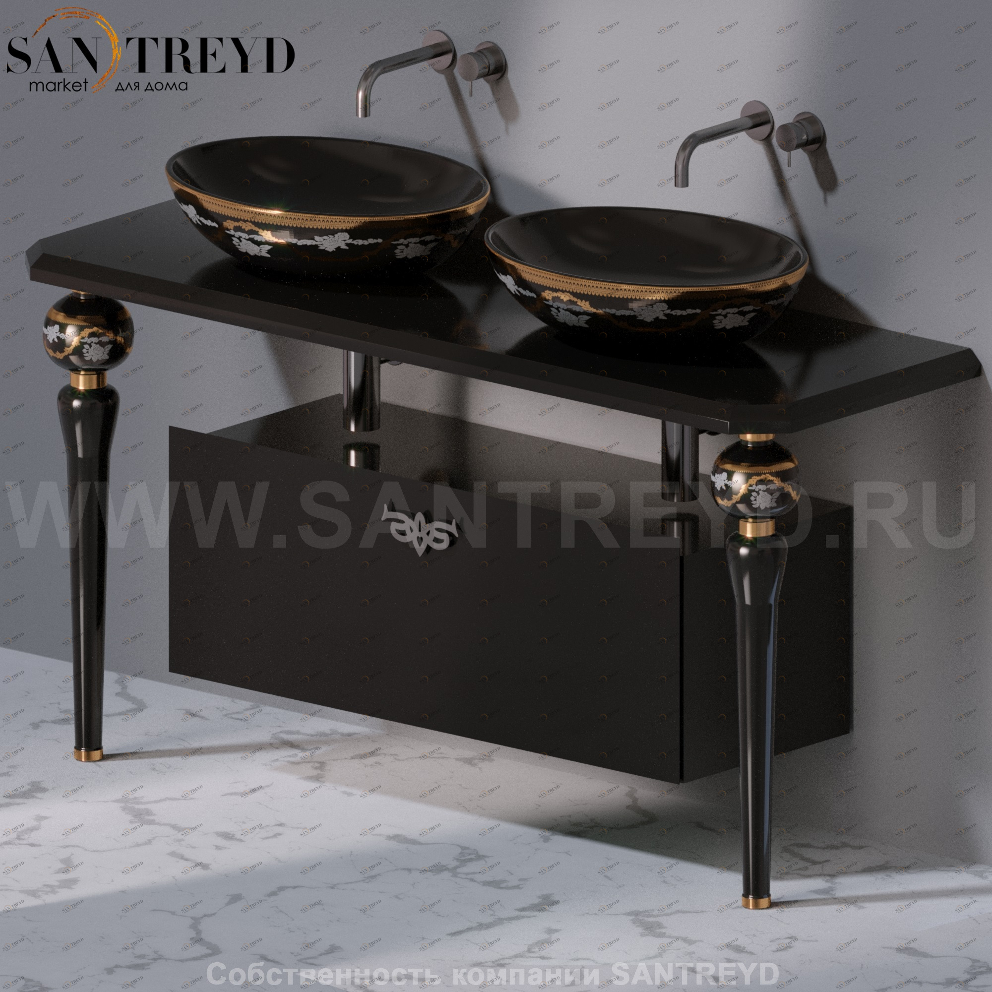 AeT ITALIA Deco Тумба CASSETTIERA черная C276L100..104 C276L100.104